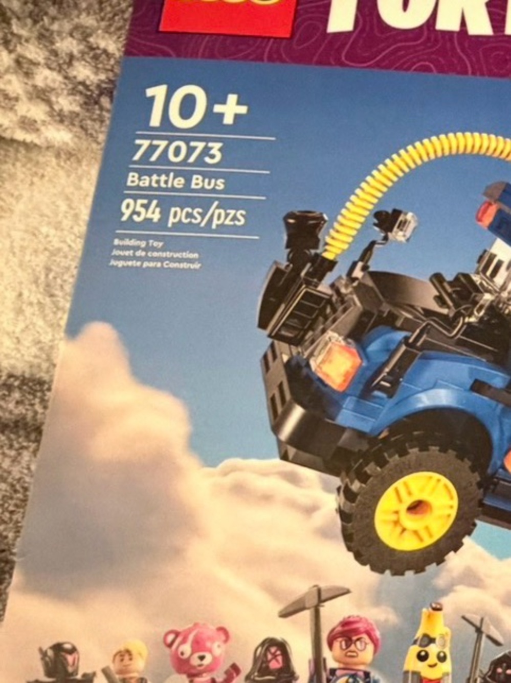 Lego Blue Battle Bus with Yellow Wheel Accents